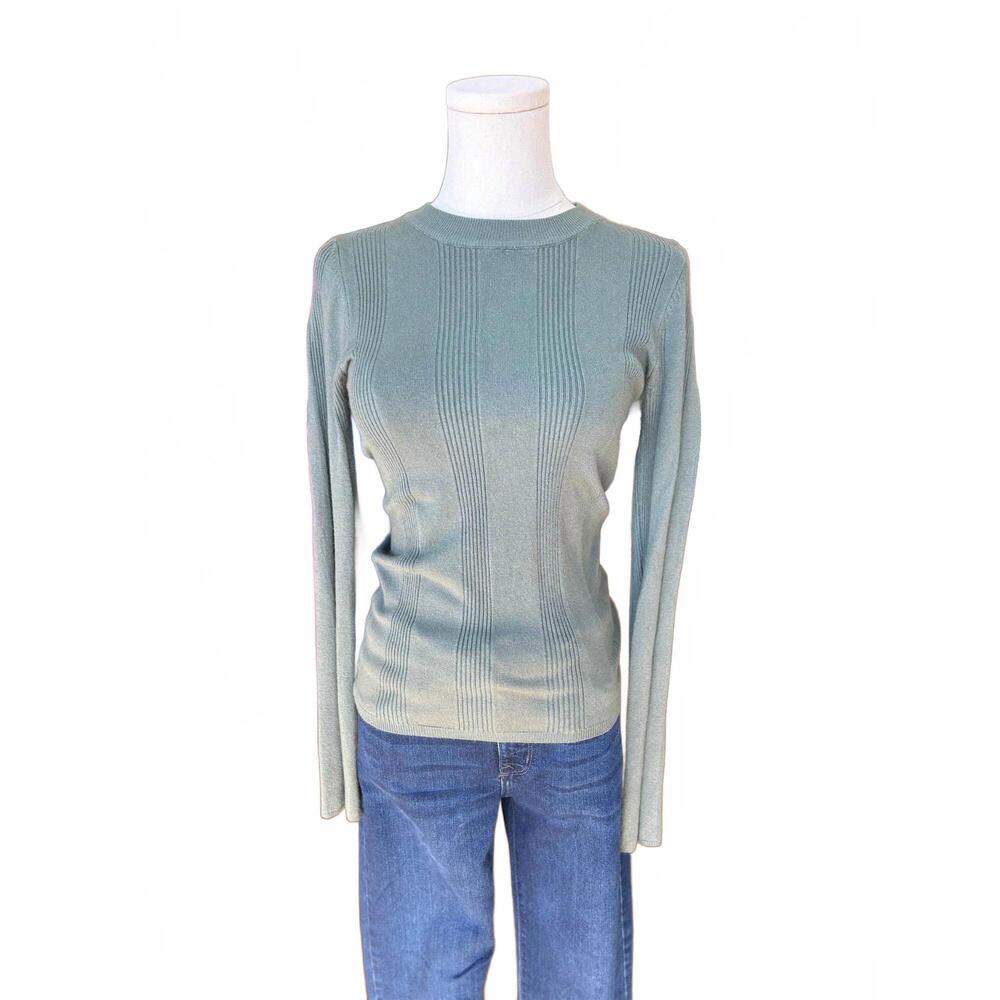 NEW KLD. SIGNATURE women's ribbed sweater tee in blue